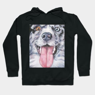 Australian Shepherd Fine Art Painting Hoodie